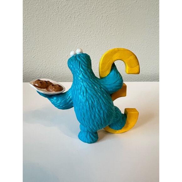 Sesame Street 3" Three Cookie Monster With # 3 Plastic Figure Cake Topper - Picture 2 of 3